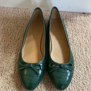 J.Crew croc embossed flat -- never worn 7.5